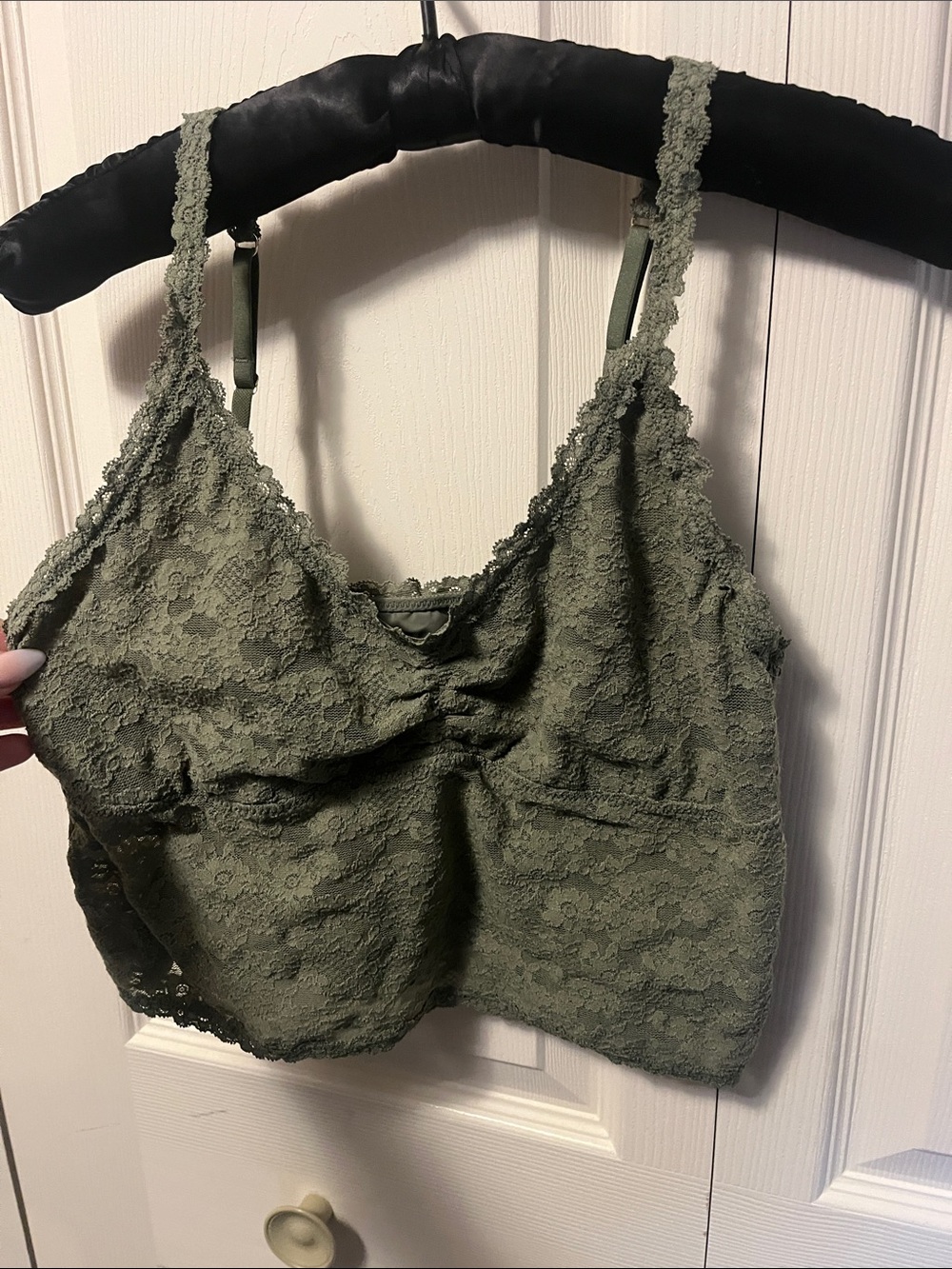aerie Olive Green Lace Bralette